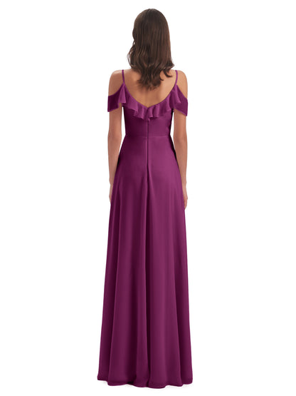Penelope Sheath Off The Shoulder Long Bridesmaid Dresses