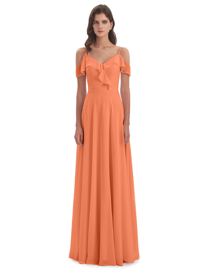 Penelope Sheath Off The Shoulder Long Bridesmaid Dresses