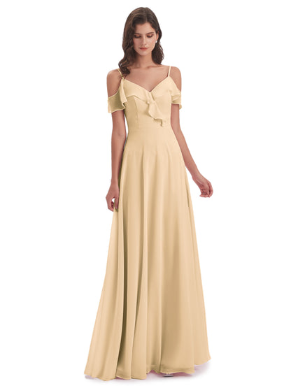 Penelope Sheath Off The Shoulder Long Bridesmaid Dresses