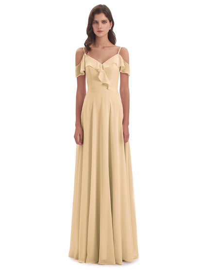 Penelope Sheath Off The Shoulder Long Bridesmaid Dresses