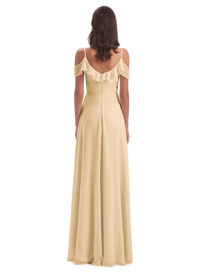 Penelope Sheath Off The Shoulder Long Bridesmaid Dresses