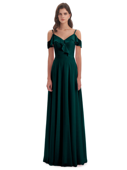 Penelope Sheath Off The Shoulder Long Bridesmaid Dresses