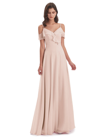 Penelope Sheath Off The Shoulder Long Bridesmaid Dresses