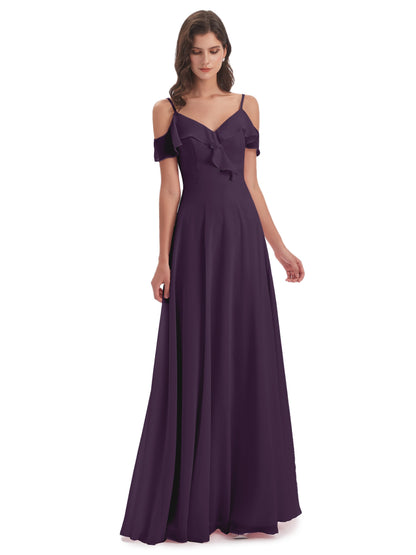 Penelope Sheath Off The Shoulder Long Bridesmaid Dresses