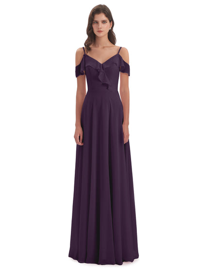 Penelope Sheath Off The Shoulder Long Bridesmaid Dresses