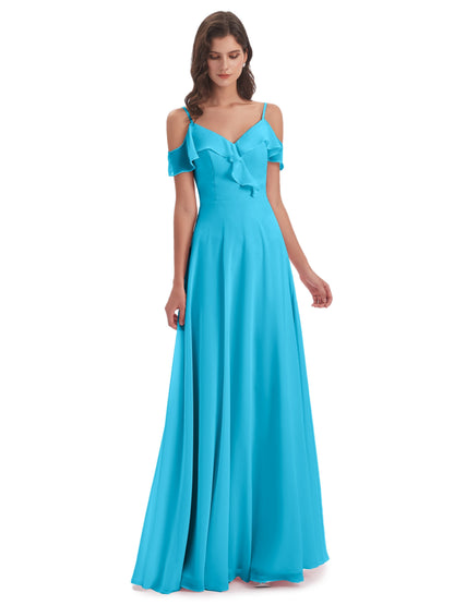 Penelope Sheath Off The Shoulder Long Bridesmaid Dresses