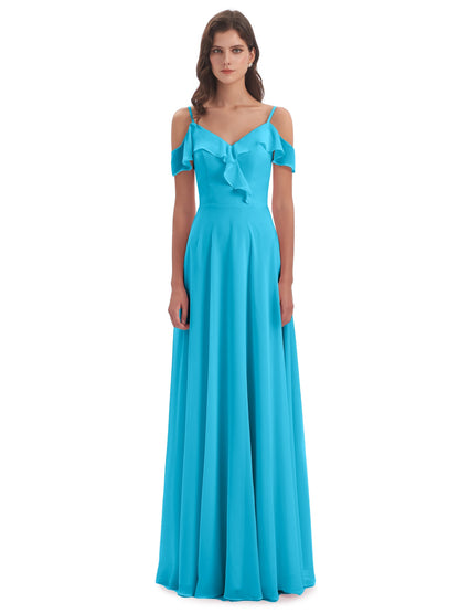Penelope Sheath Off The Shoulder Long Bridesmaid Dresses