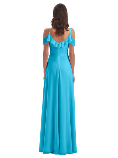 Penelope Sheath Off The Shoulder Long Bridesmaid Dresses