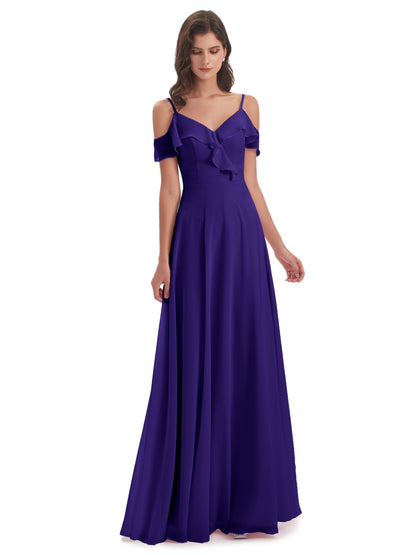 Penelope Sheath Off The Shoulder Long Bridesmaid Dresses