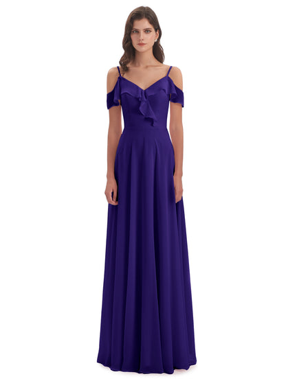 Penelope Sheath Off The Shoulder Long Bridesmaid Dresses