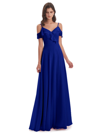 Penelope Sheath Off The Shoulder Long Bridesmaid Dresses