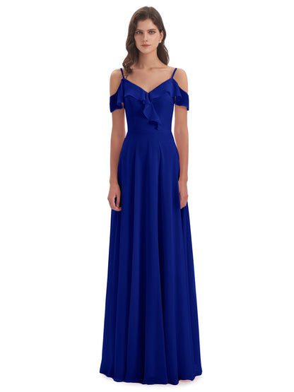 Penelope Sheath Off The Shoulder Long Bridesmaid Dresses