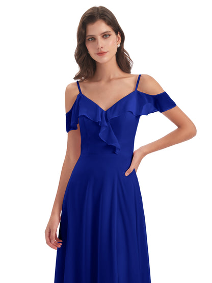 Penelope Sheath Off The Shoulder Long Bridesmaid Dresses