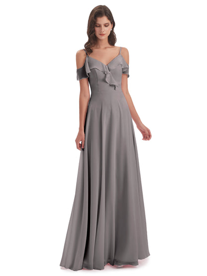 Penelope Sheath Off The Shoulder Long Bridesmaid Dresses