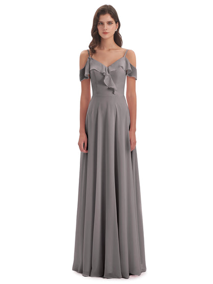 Penelope Sheath Off The Shoulder Long Bridesmaid Dresses