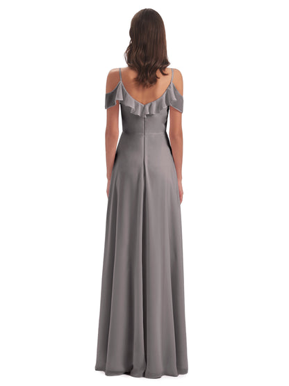 Penelope Sheath Off The Shoulder Long Bridesmaid Dresses