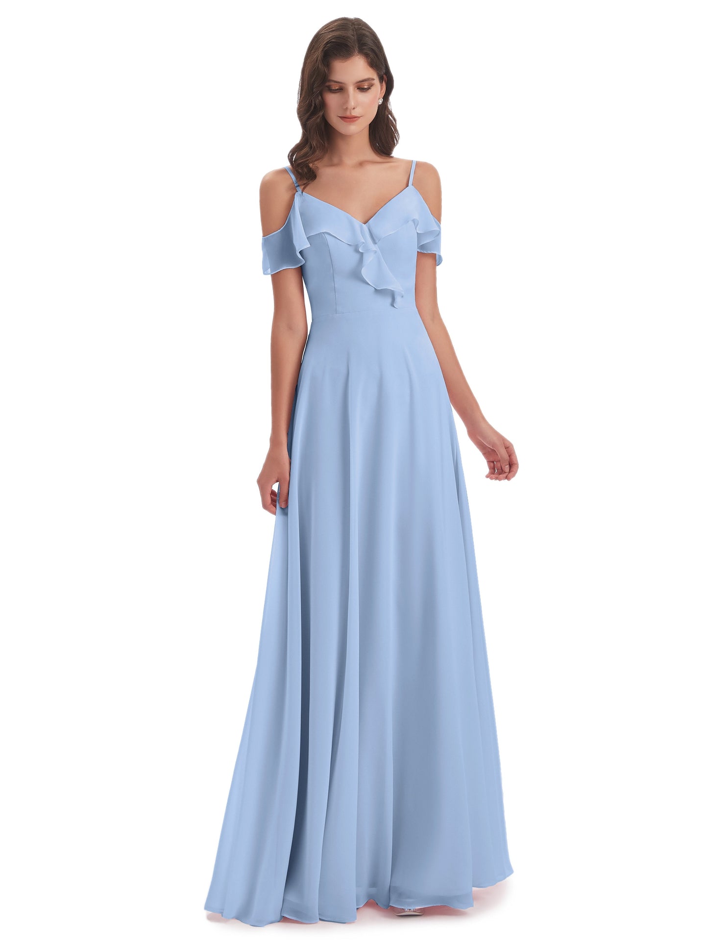 Penelope Sheath Off The Shoulder Long Bridesmaid Dresses
