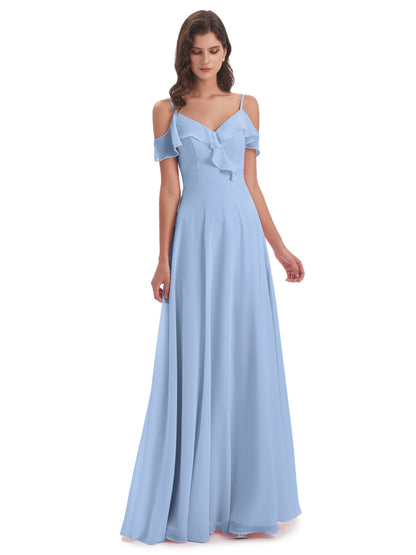 Penelope Sheath Off The Shoulder Long Bridesmaid Dresses