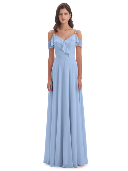 Penelope Sheath Off The Shoulder Long Bridesmaid Dresses