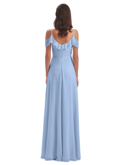 Penelope Sheath Off The Shoulder Long Bridesmaid Dresses