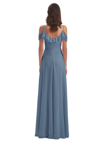Penelope Sheath Off The Shoulder Long Bridesmaid Dresses