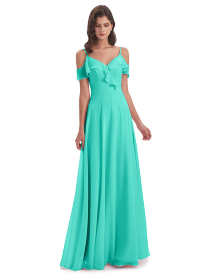 Penelope Sheath Off The Shoulder Long Bridesmaid Dresses