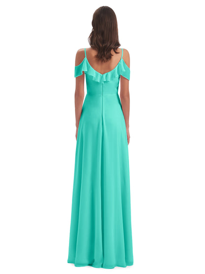 Penelope Sheath Off The Shoulder Long Bridesmaid Dresses