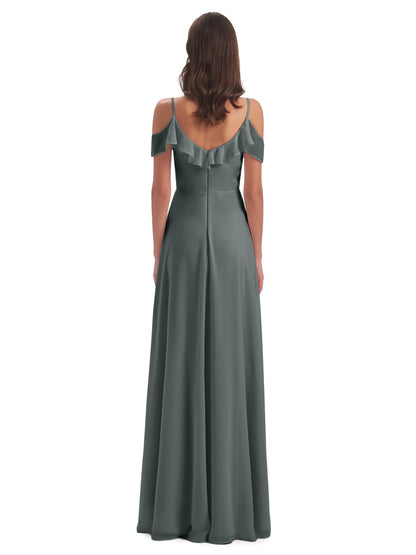 Penelope Sheath Off The Shoulder Long Bridesmaid Dresses