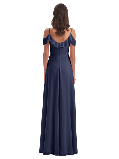 Penelope Sheath Off The Shoulder Long Bridesmaid Dresses