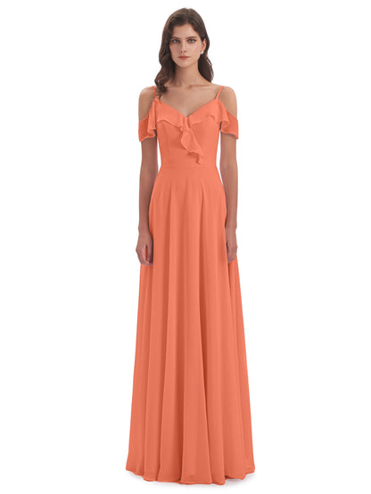 Penelope Sheath Off The Shoulder Long Bridesmaid Dresses