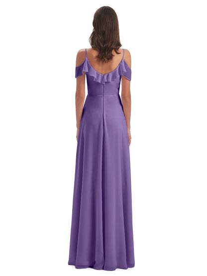 Penelope Sheath Off The Shoulder Long Bridesmaid Dresses