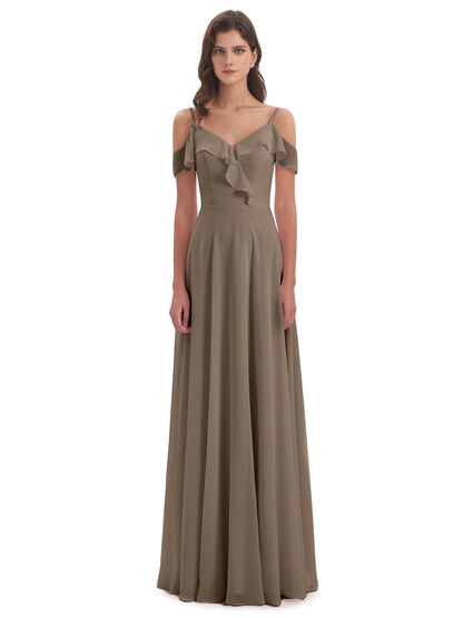 Penelope Sheath Off The Shoulder Long Bridesmaid Dresses