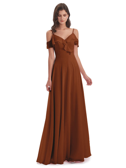 Penelope Sheath Off The Shoulder Long Bridesmaid Dresses