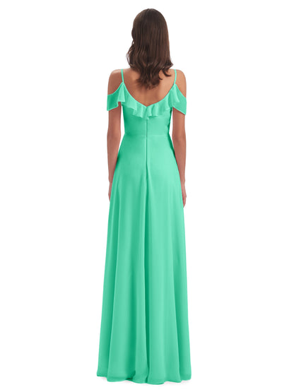 Penelope Sheath Off The Shoulder Long Bridesmaid Dresses