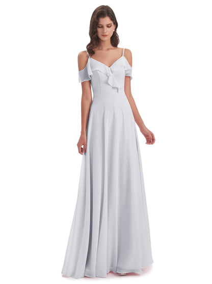 Penelope Sheath Off The Shoulder Long Bridesmaid Dresses