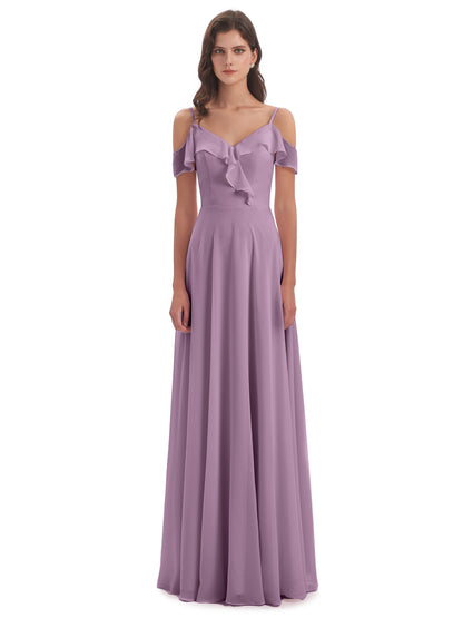 Penelope Sheath Off The Shoulder Long Bridesmaid Dresses