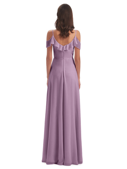 Penelope Sheath Off The Shoulder Long Bridesmaid Dresses