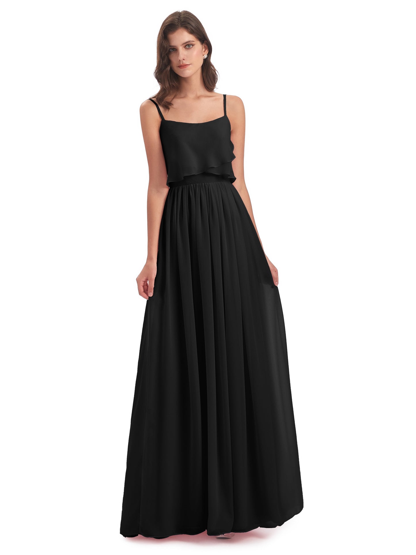Riley A-line Spaghetti Straps Chiffon Bridesmaid Dresses