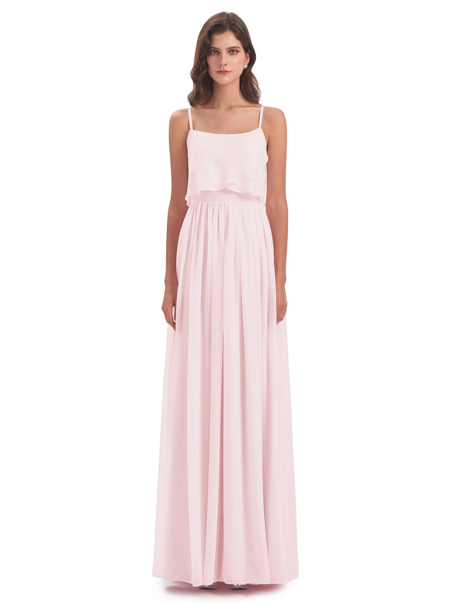 Riley A-line Spaghetti Straps Chiffon Bridesmaid Dresses