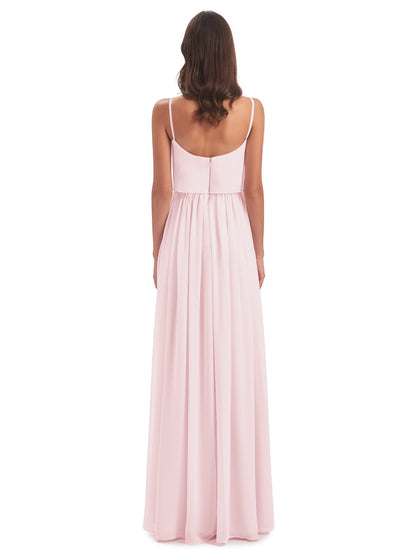 Riley A-line Spaghetti Straps Chiffon Bridesmaid Dresses