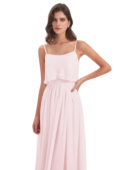 Riley A-line Spaghetti Straps Chiffon Bridesmaid Dresses