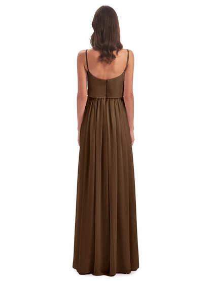 Riley A-line Spaghetti Straps Chiffon Bridesmaid Dresses