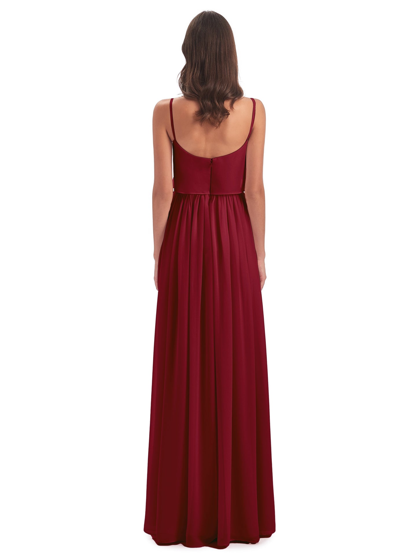 Riley A-line Spaghetti Straps Chiffon Bridesmaid Dresses