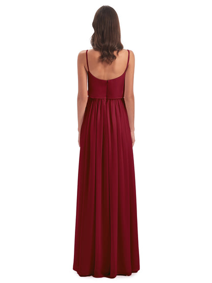 Riley A-line Spaghetti Straps Chiffon Bridesmaid Dresses