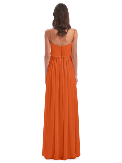 Riley A-line Spaghetti Straps Chiffon Bridesmaid Dresses