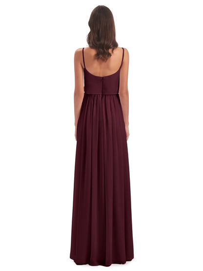 Riley A-line Spaghetti Straps Chiffon Bridesmaid Dresses