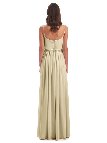 Riley A-line Spaghetti Straps Chiffon Bridesmaid Dresses