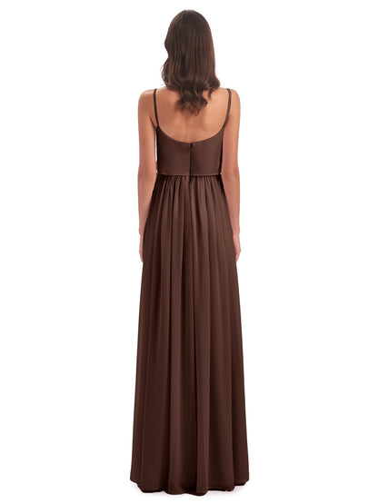 Riley A-line Spaghetti Straps Chiffon Bridesmaid Dresses