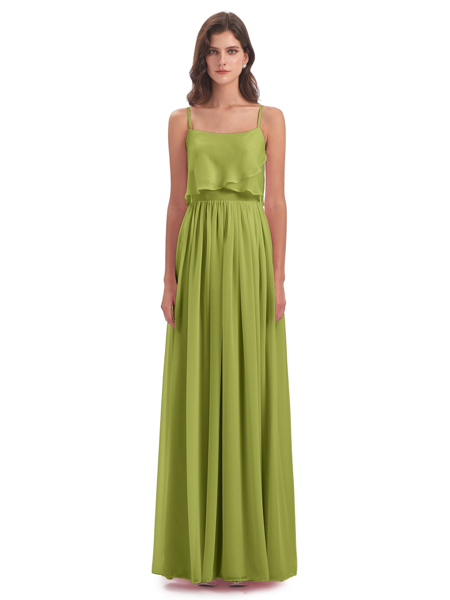 Riley A-line Spaghetti Straps Chiffon Bridesmaid Dresses