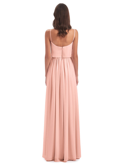 Riley A-line Spaghetti Straps Chiffon Bridesmaid Dresses